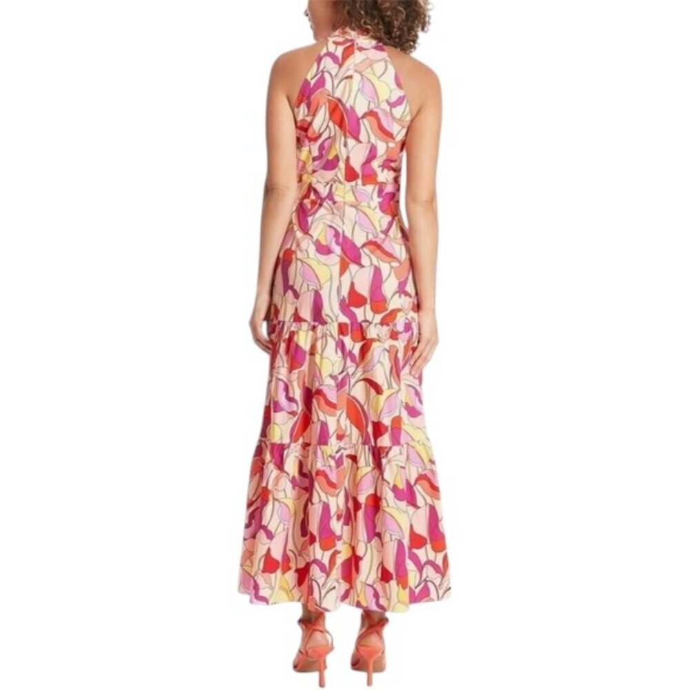 London Times Twisted Flounce Hem Midi Dress NWT - Picture 2 of 7